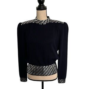 St. John by Marie Gray Santana Knit Vintage Embellished Sweater